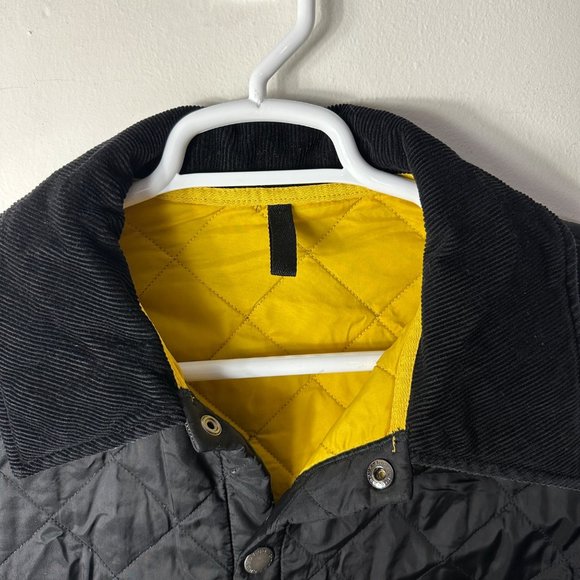 Barbour Men's Small Liddesdale Jacket Quilted Black Button Up - Picture 5 of 10